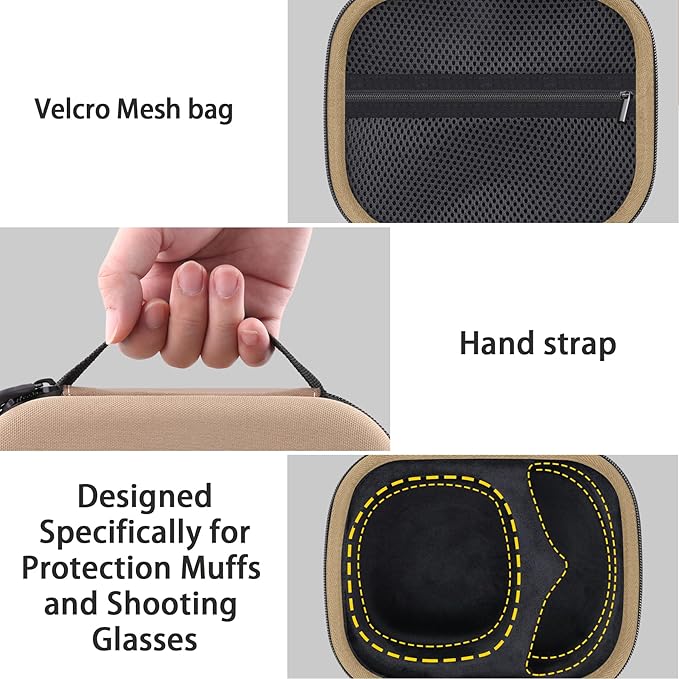 Storage Case Compatible with Walkers Razor Slim/Howard Leight Honeywell Impact Sport Electronic Ear Protection Muffs