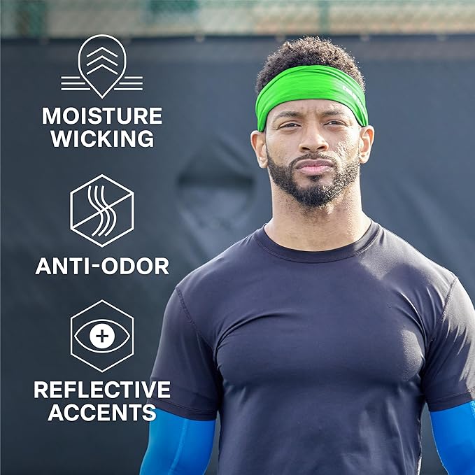 COLD FACTOR Cooling Headband for Women and Men – UPF 50+ Advanced Evaporative Comfort, Instant Cooling Sweatband for Outdoor Sports, Fitness, Yoga, Hiking, Running, and Workout