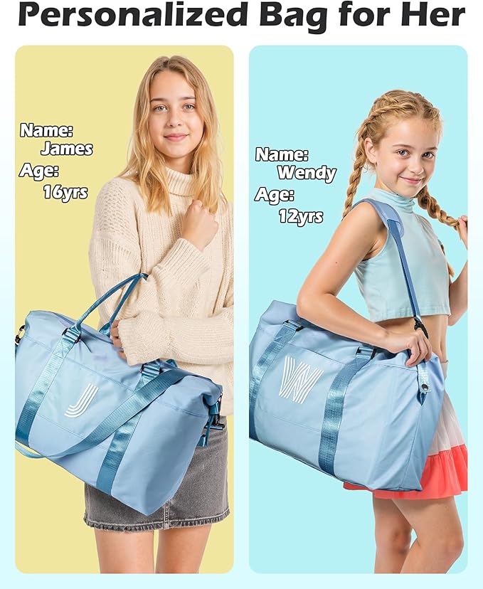 Gifts for Teen Girls 16-18 Trendy, Travel Duffel Bag, Kid Gym Bag, Personalized Weekender Bag，Monogram Overnight Bag Gifts for Girls-12 13 14 15 16 17 18 Year Old Cool Gifts (Letter O)