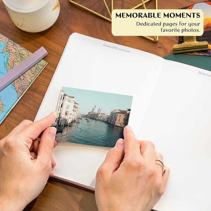 Legend Vintage Travel Journal – Traveling Diary & Photo Album for Men, Women & Family with Bucket List – Vacation Essentials (Burgundy)
