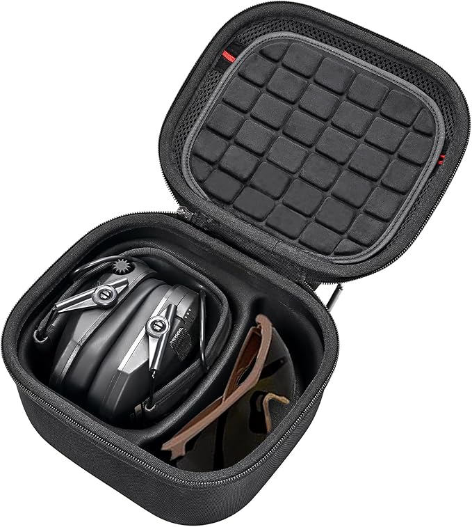 RAIACE Hard Travel Carrying Case for Walker's Razor Slim Passive Earmuffs Ultra Low Profile 27dB NRR. (Case Only!)-Black