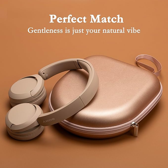Ginsco Universal Headphone Case Compatible with JBL Tune 510BT 720BT, Sony WH-CH 720N/WH-CH520, with Bose/Sony/JBL/Soundcore Life Q20i Q30/BERIBES/TOZO/KVIDIO Waterproof Travel Carrying Case Rose Gold
