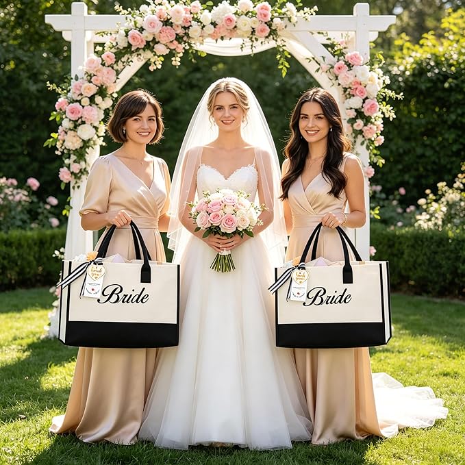 BAGAIL Initial Tote Bag, Personalized Birthday Gifts for Women, Teacher, Friends, Mom, Wedding, Monogrammed Beach Bag