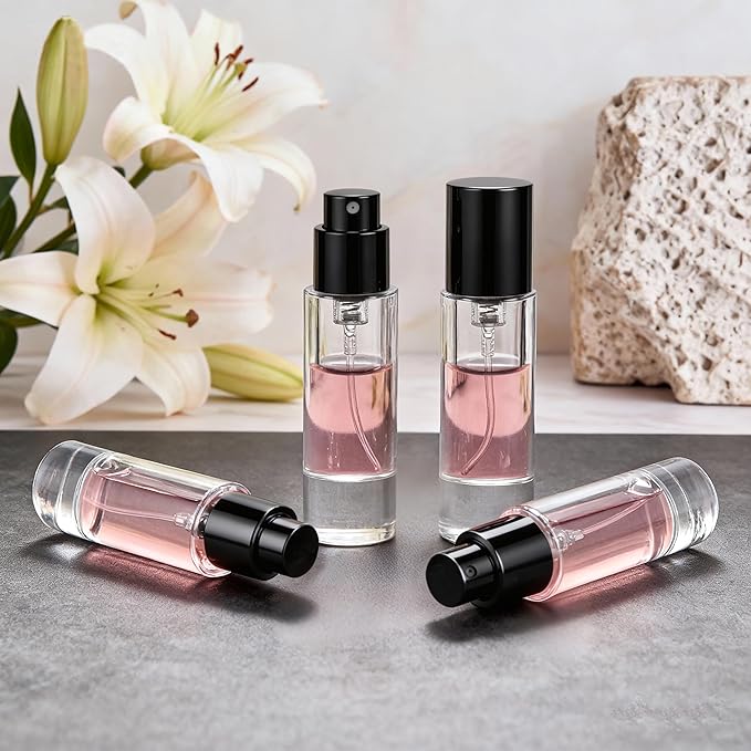 5ml Perfume Travel Refillable Bottle Perfume Atomizer, Travel Size Perfume Bottle,12pcs Glass Bayonet Mount Fragrance Atomizers for Trip, Leak-proof Cologne Sprayer Bottles