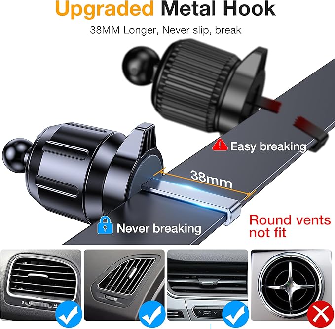 Romuto Phone Holders for Your Car Phone Holder Mount【Strongest Suction】 Cell Phone Mount for Car Dash Pad Car Accessories for Women Men Dashboard/Windshield/Vent Truck Stand Mount for iPhone Samsung