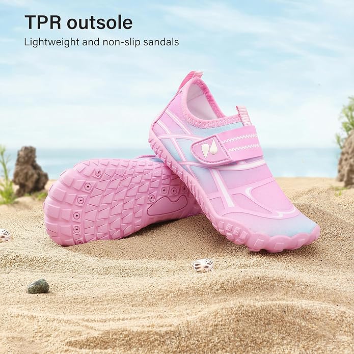 Stelle Kids Water Shoes Wide Toe Box Barefoot Quick Dry Non-Slip Aqua Shoes for Boys Girls Toddler Beach Swim Pool