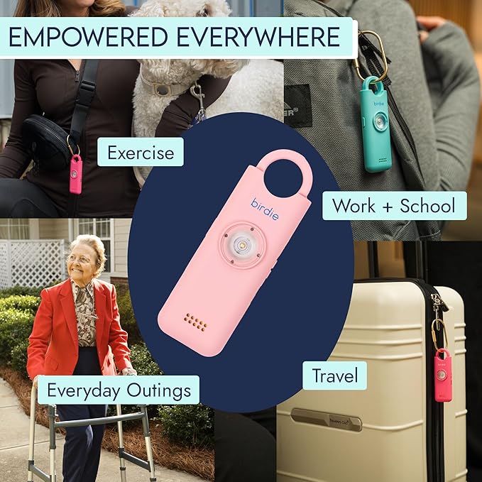 She’s Birdie 3.0 New Version – The Original Personal Safety Alarm for Women by Women–Loud Siren, Flash Light and Rechargeable Battery in a Variety of Colors (Metallic Indigo Blue)