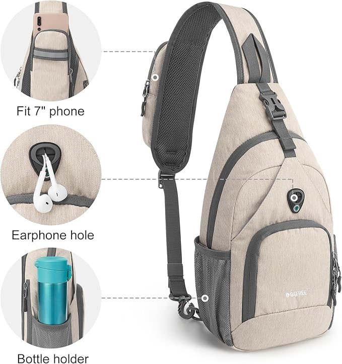 G4Free RFID Sling Bag Crossbody Backpack Small Chest Shoulder Bag Hiking Outdoor