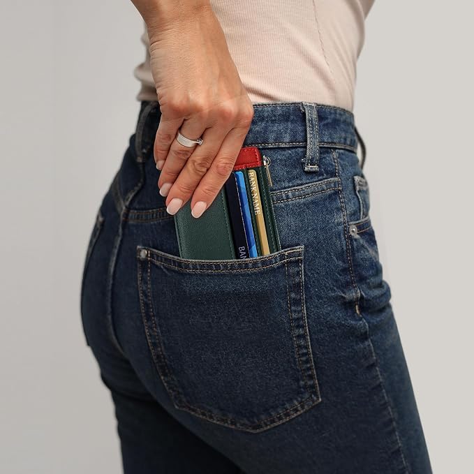 Sodsay Card Case Slim Front Pocket Wallet for Women Credit Card Holder with Keychain | Slim, Credit Card Holder, Front Pocket, with Keychain | Slim