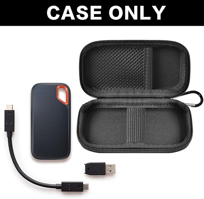 PAIYULE SSD Case for SanDisk Extreme Portable SSD Old & New Model and Extreme PRO, Hard Shell Protective Storage Bag, Fits 1TB 2TB 4TB 8TB External Solid State Drive for Business Travel(Fullblack)