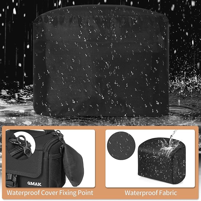 Camera Carrying Bag, Anti-Shock Camera Case Bag with Water-resistant Rain Cover Compatible for Canon EOS R50 M50 Powershot SX540 SX70, Nikon Coolpix L340 B700 P610, Panasonic LUMIX, Sony a6100 a6400