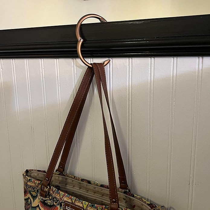 Clipa Bag Hanger - The Ring that Opens Into a Hook, Closes Automatically | Hangs Almost Anywhere in Just 1/2" of Space | Holds 33 lbs | 9 Styles | 3 yr Warranty