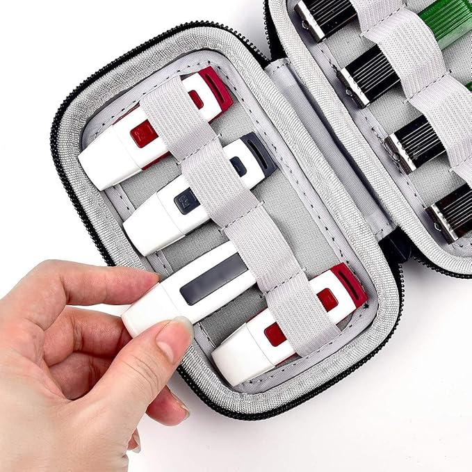 USB Flash Drive Organizer Case – Hard Shell Holder for 8 Thumb Drives & SD/Memory Cards – for SanDisk for Samsung - Storage for Students, Photographers & IT Pros– Travel & Office Use – Bag Only - Blue