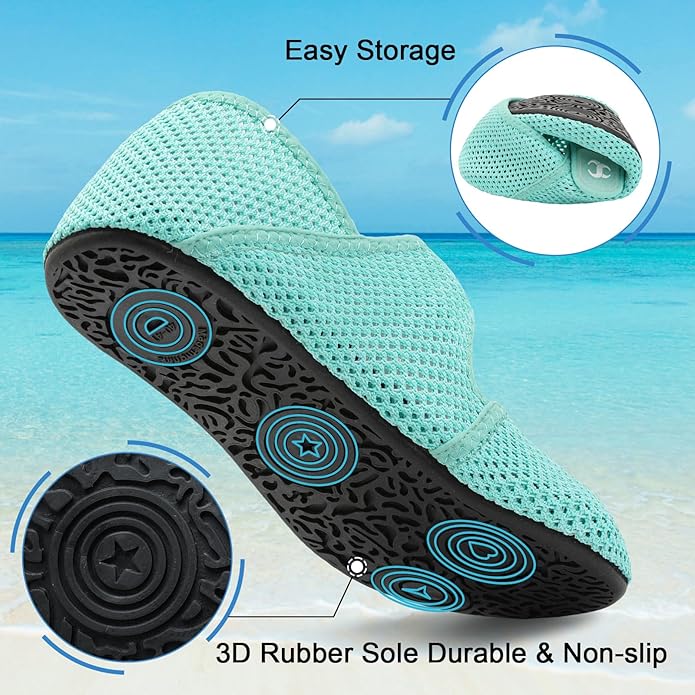 Water Shoes for Women Men Barefoot Beach Swim Aqua Socks Summer Wide Slides Sandals Quick Dry Pool River Sea Sock Shoes