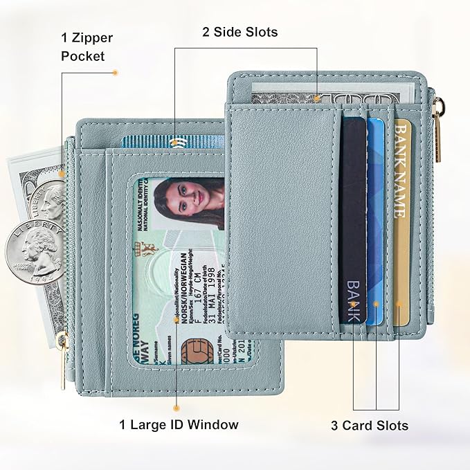 Sodsay Card Case Slim Front Pocket Wallet for Women Credit Card Holder with Keychain | Slim, Credit Card Holder, Front Pocket, with Keychain | Slim