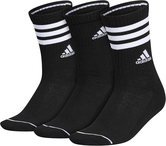 adidas Women's Cushioned Crew Socks (3 Pairs) Durable & Comfortable