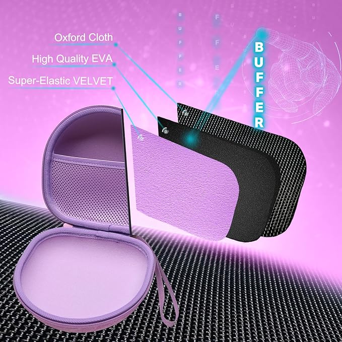 Headphone Headset Case for JLab JBuds Lux ANC/JLab Go Lux ANC/Lorelei X8/Beats/JBL/TOZO/BERIBES/Picun/KVIDIO Noise Cancelling Over-Ear Foldable Headphones (Purple)