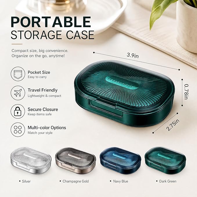 Kigley 4 Pcs Hair Tie Container Small Portable Travel Cotton Swab Holder Dispenser with Lid Plastic Box Storage Containers for Small Items, 3.94 x 2.76 Inch (Multicolor)