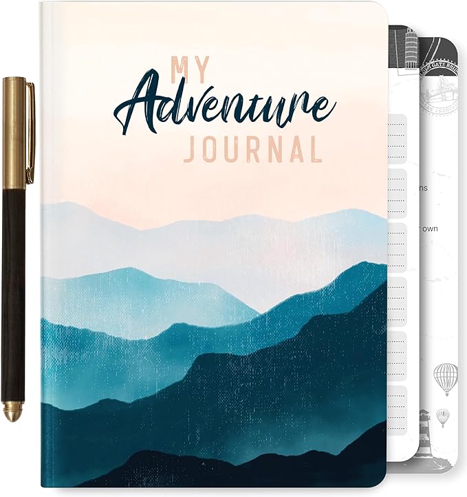 3-in-1 Travel Journal for Women - My Adventure Book, Travelers Notebook, Scrapbook & Bucket List Gifts for People Who Travel A Lot With Prompts - Cruise & Camping Essentials Planner Accessories Diary