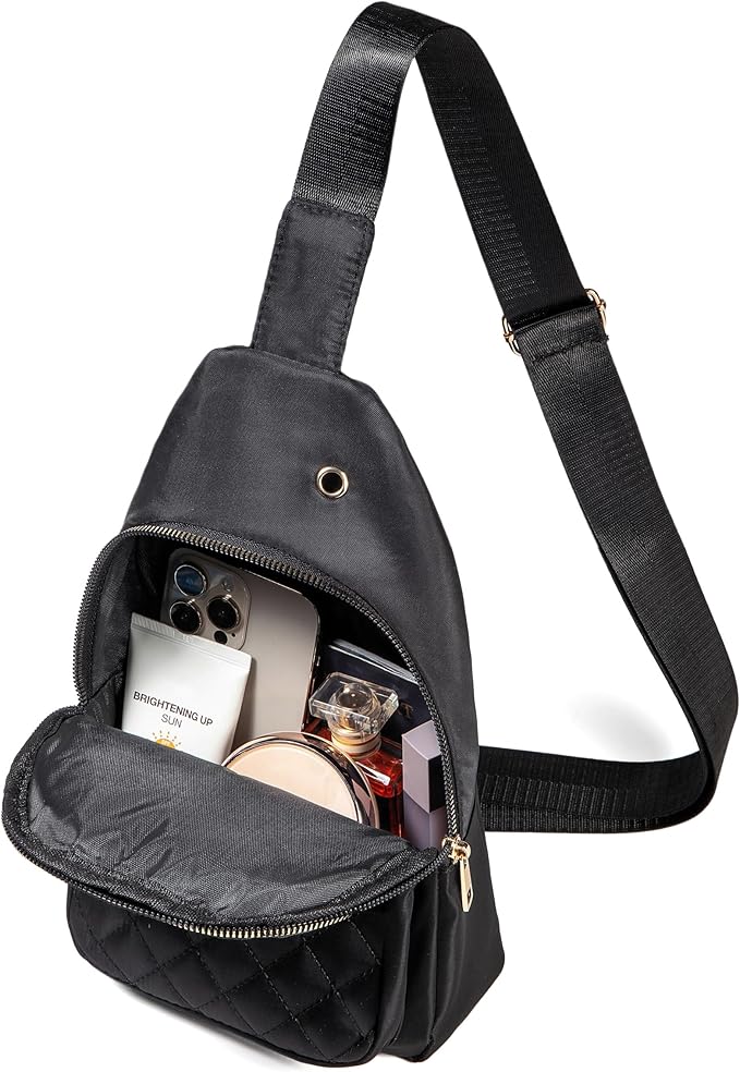Banelu Small Sling Bag Crossbody Sling Backpack for Women, Small Crossbody Purses Cross Body Bags - Black