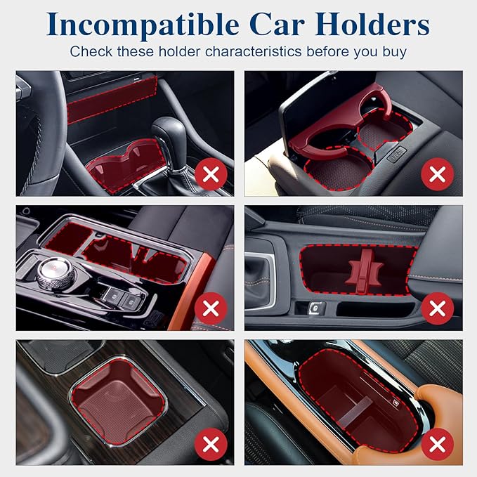 Car Cup Holder Expander, Cup Holder Extender Adapter with Expandable Arm and Adjustable Base, Compatible with Yeti Ramblers, Hydro Flasks, Stanley, Owala Most Coffee Mugs Bottles & Cups (CUP-2pack)