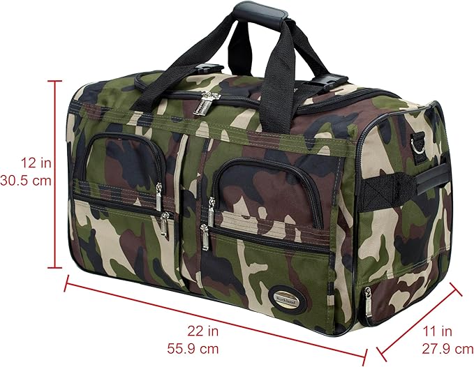 Rockland Rolling Duffel Bag, Black, 22"