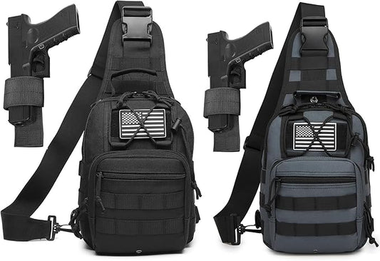 Small Tactical Sling Bag for Men with Holster Military EDC Shoulder Bag CCW Crossbody Bag 7 Liters