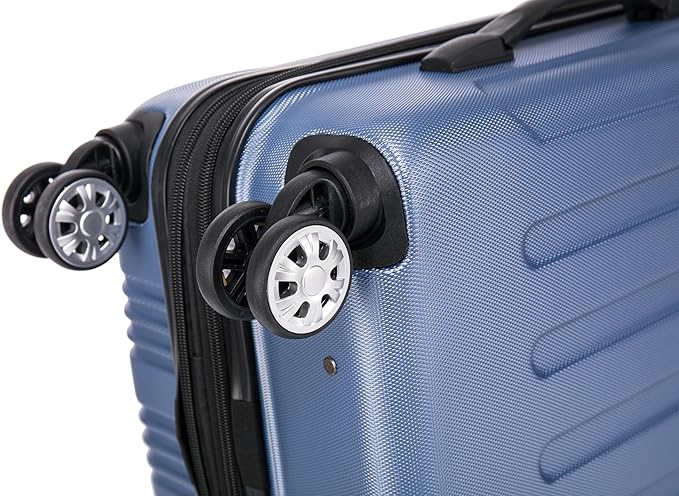 Rockland London Hardside 2 Piece Spinner Wheel Luggage Set, Carry-On 20" and Tote 14", Blue