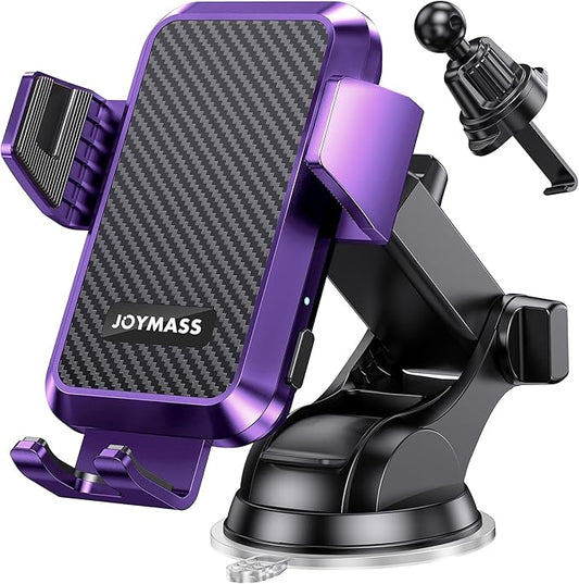 JOYMASS Wireless Car Charger, Phone Holders for Your Car, 15W Auto Clamping Phone Mount Car Accessories for iPhone 16 15 14 13 12 Mini Pro Max, Samsung Galaxy S24 Ultra S23 S22+ Note 20, etc - Purple