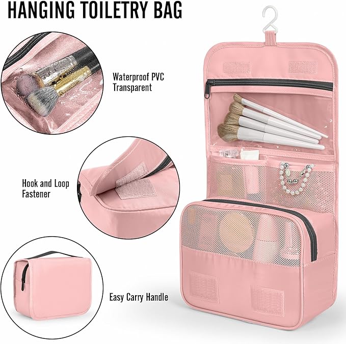 Veken 8 Set Packing Cubes for Cruise Ship Essentials,Beach Vacation Travel Accessories with Hanging Toiletry Bag,Suitcase Organizer for Luggage,Personalized Birthday & Retirement Gifts for Women Mom