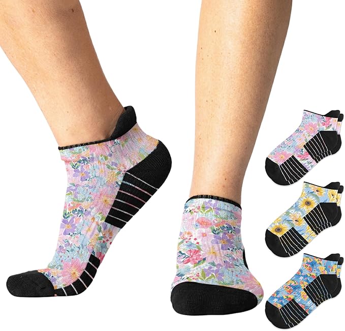 Viasox Ankle Compression Socks for Women & Men 3 Pack, 14 mmHg Support Improves Circulation, Extra Cushioned