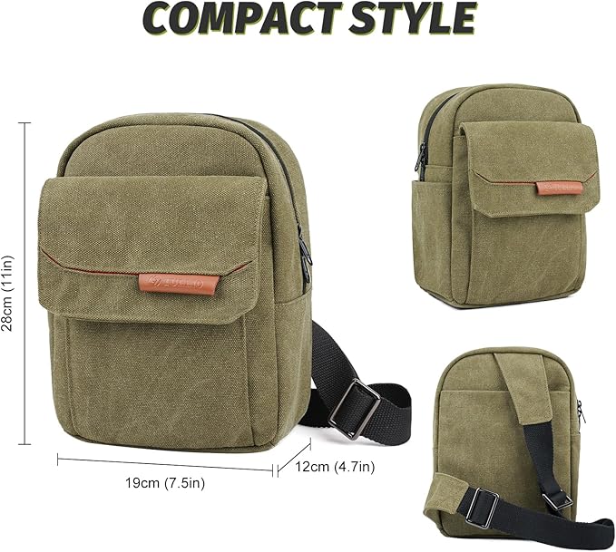TULLIO Small Camera Bag, Lightweight Camera Sling Bag Waterproof DSLR/Mirrorless Crossbody Case with Rain Cover Everyday Shoulder Photgraphy Bag for Photographers