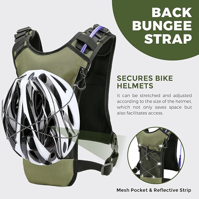 Criuage USA Patent Running Hydration Vest Backpack, Lightweight Chest Pack with 2.0L Water Bladder Bag Daypack for Hiking Running Cycling Race Marathon for Women Men