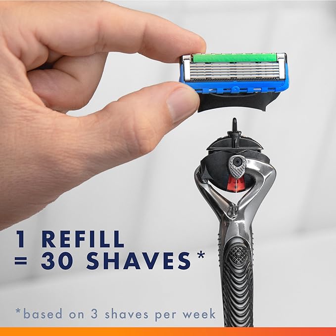 Gillette Fusion5 Men's 5-Blade Razor, 1 Razor Handle, 5 Blade Refills, with Travel Case