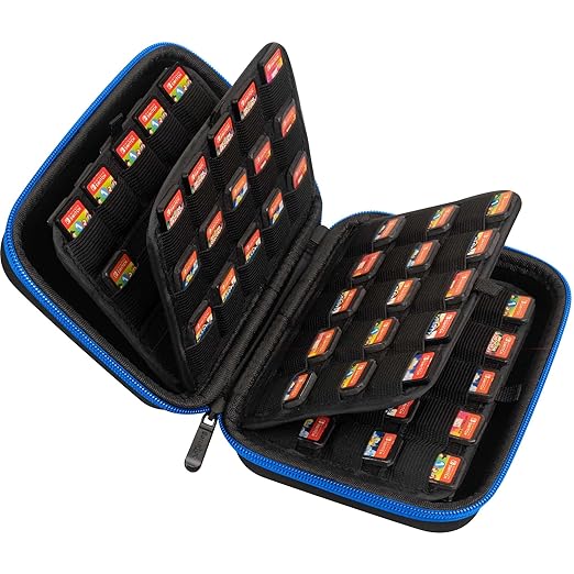 ButterFox 120 Switch Game Case for Nintendo Switch, Switch Game Card Storage Holder or SD Memory Card Case (120 Blue/Black)