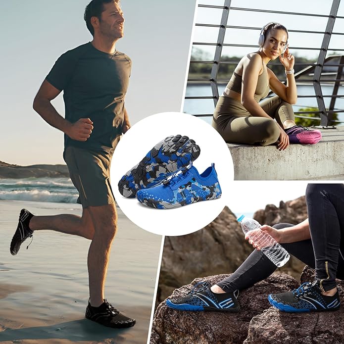 ATHMILE Hiking Barefoot Water Shoes for Women Men Beach Swim Aqua Pool River Quick Dry Athletic Wide Toe Outdoor Sport Kayaking Boating Rock Climbing Yoga Lake
