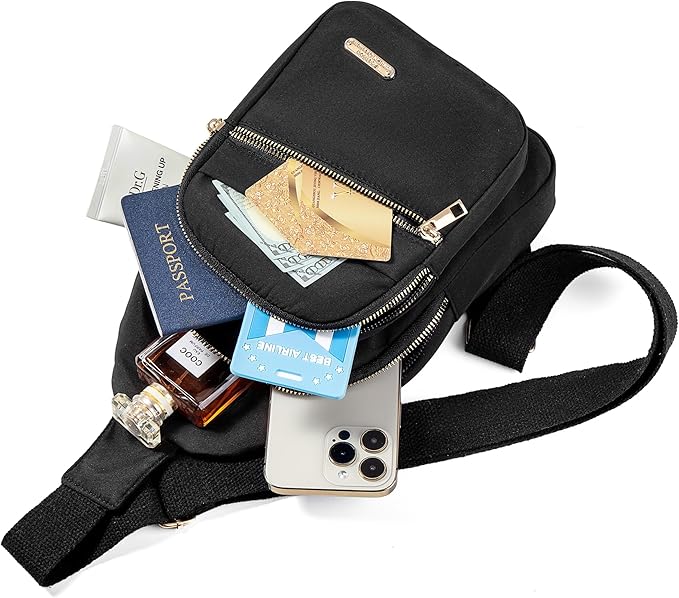 Banelu Small Crossbody Sling Bag Sling Backpack, Cross Body Bag Crossbody Purses for Hiking Traveling Outdoors