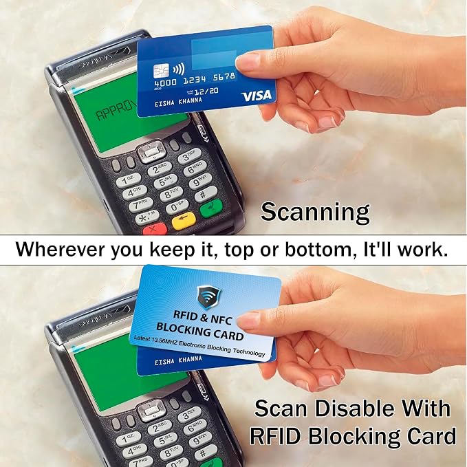 SaiTech IT 10 Pack RFID Blocking Cards Protect Your Entire Wallet, Purse, and Cards from NFC Contactless Theft Wallet for Men & Women - Sky Blue