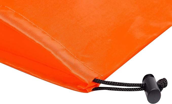 PALTERWEAR Nylon Drawstring Bags with Toggle (6 x 8 Inch, 12 Pack, Orange) Cinch and Ditty Pouch for Travel, Gym and Storage