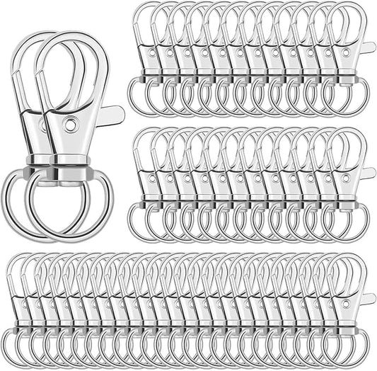 Keychain Hook Clip, 50Pcs Swivel Snap Hook Lobster Claw Clasp Small Metal Swivel Key Chain Clip Hook Keychain Hardware for Keychain Making, DIY Crafts, Lanyard Making, Pet Collar