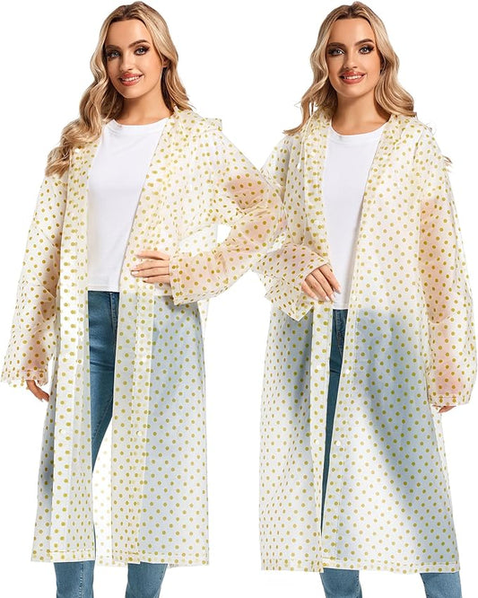 Rain Ponchos for Adults Reusable Raincoats Survival Heavy Duty Military Impermeable 2 Packs Rain Coat…