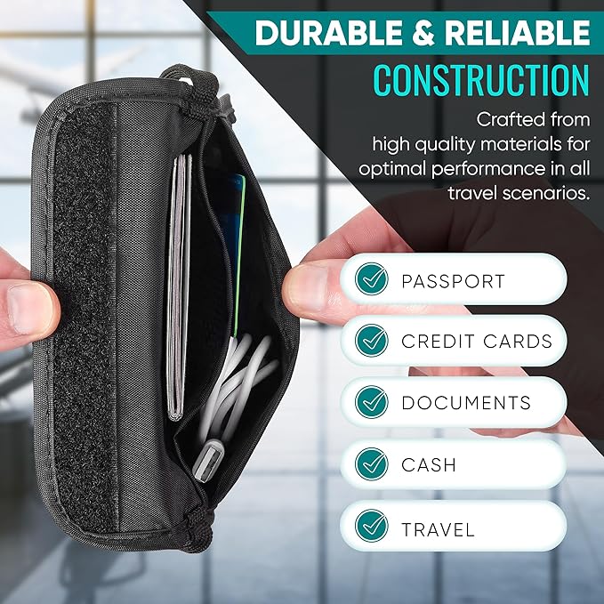 Ultra-Slim Comfort Neck Wallet & Passport Holder - RFID-Protected, Stylish Travel Pouch for Men & Women (Blue)