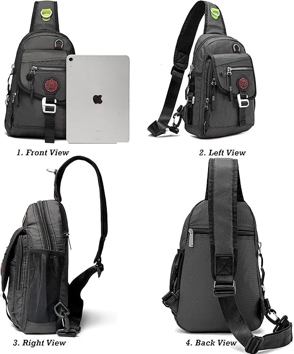 NICGID Sling Bag Chest Shoulder Backpack Crossbody Bags for Tablet Laptop Outdoor Hiking Men Women