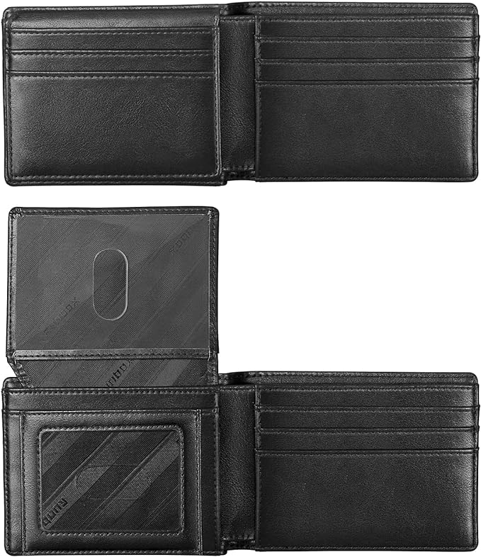 RUNBOX Wallet for Men -Slim Rfid Leather Mens Bifold Novelty Wallets 2 ID Window With Gift Box Men's Accessories | Slim