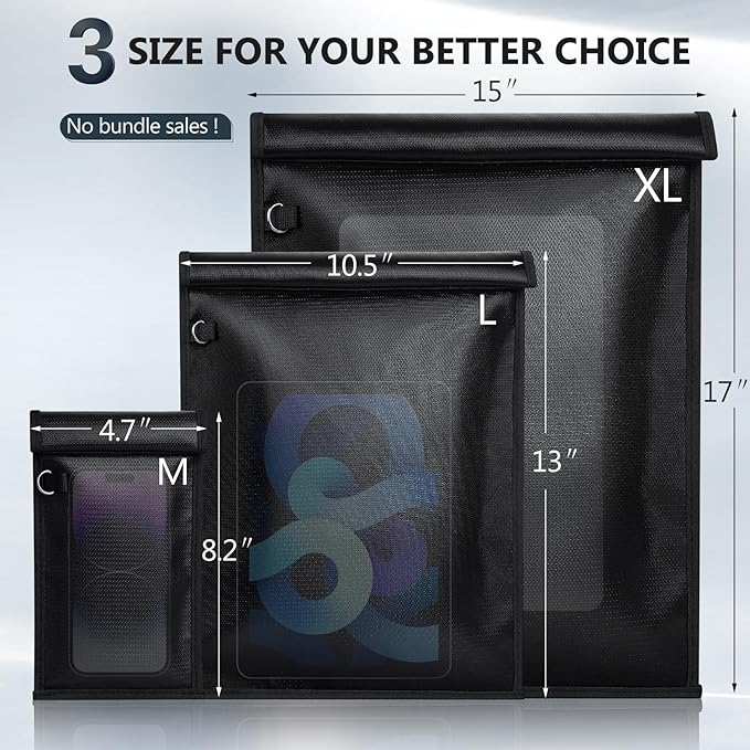 Simket Large Faraday Bags for Laptop(17 x 15 inches) Signal Blocking Faraday Cage, Cell Phone Signal Blocker, Anti-Tracking RFID Faraday Pouch, Blocking All Tpye of Signal Bag