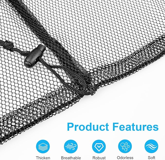 ZHEWTO Large Mesh Laundry Bags: 2 Pack 24" x 36" Heavy Duty Soft Breathable Machine Washable for College Dorm Travel Family Use Black