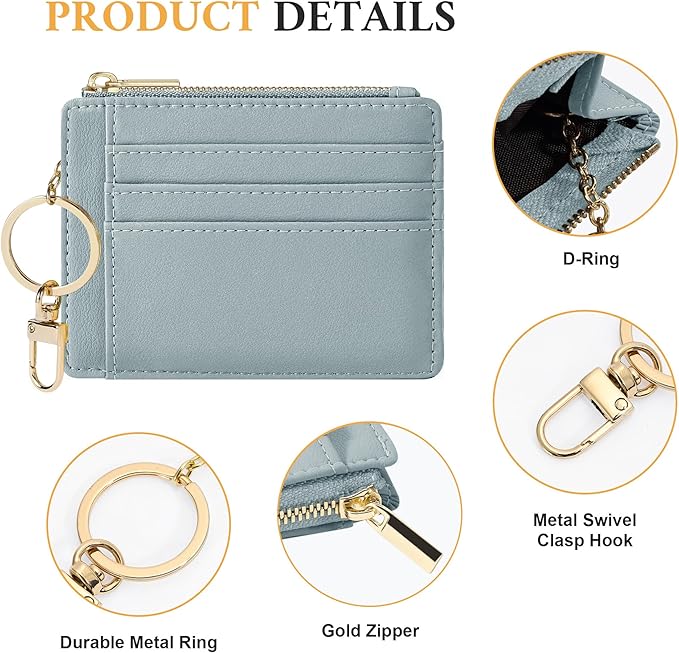Sodsay Card Case Slim Front Pocket Wallet for Women Credit Card Holder with Keychain | Slim, Credit Card Holder, Front Pocket, with Keychain | Slim