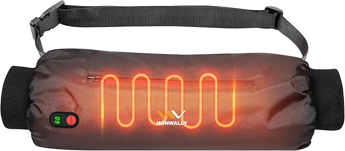 Electric Heated Hand Warmer Pouch Real-Time Temperature Display (No Built-in Battery) – Double-Sided Heating, Portable USB Hand Muff for Men & Women – Football, Hunting, Fishing, Camping & Golf