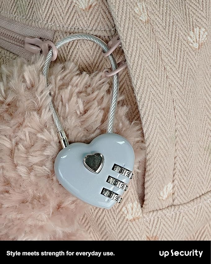 Combination Padlock, Small Cable Lock with Code, Candados para Locker, Combo Cable Lock for Luggage, Suitcase, Gym Locker, Backpack Zipper, Cabinet, Mailbox, Outdoor Use, Travel Safe Bag