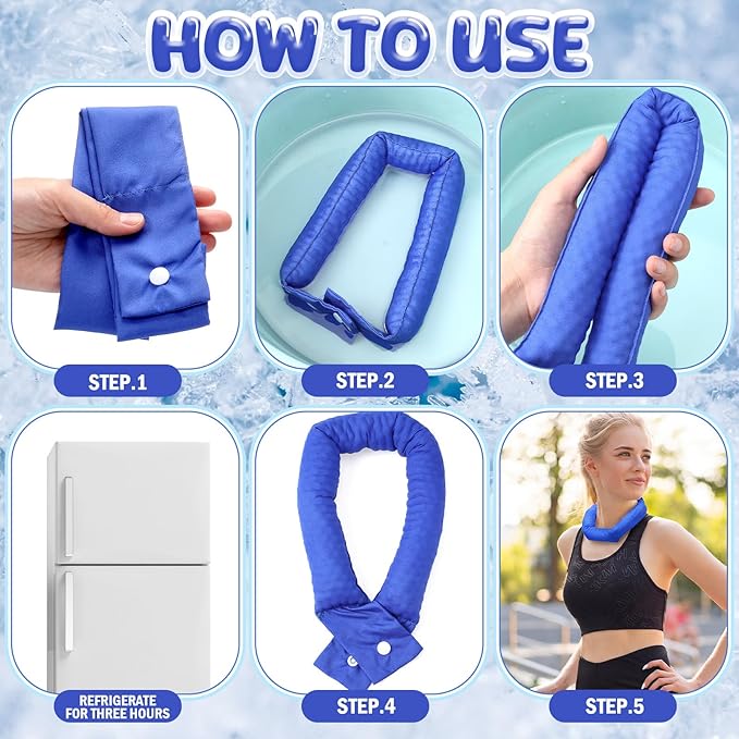 Xuhal 6 Pieces Cooling Neck Wraps Cooling Bandana Neck Cooler Ice Cooler Scarf for Women Summer Outdoor Sport Activity